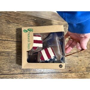 NEW in box natural steps booties Stars and Stripes 3